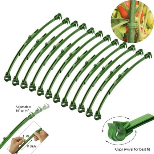 12Pcs Plant Vine Tomato Trellis Connector Expandable Stake Bracket Garden Tool