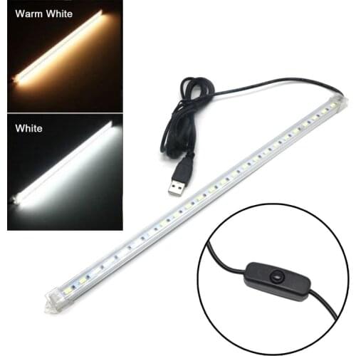 2Pcs 5V USB LED Bar Light Rigid Strip Ultra-thin LED Cabinet Lightin 5630 SMD with On/Off Switch Hard Tube Lamp for kitchen lamp