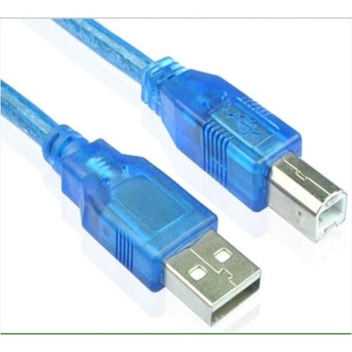 5/10PCS/Lot 0.3M 0.5M 1FT USB 2.0 Extension Print Cable OHFC Copper Transparent Blue Extended USB Cable for Printer HDD