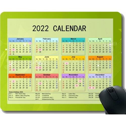 2022 Calendar Mouse Pad,Light Glare Smudges Bright Anti Slip Rubber Mousepads
