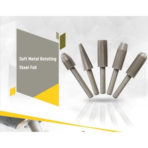 5pcs/set Carbide Rotary File 6mm Flute Diameter Milling Cutter Point Burr Die Grinder Abrasive Tools Woodworking Carving Tool