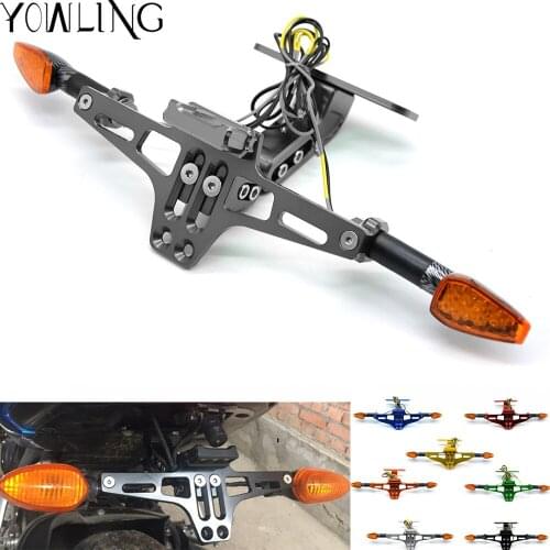 Motorcycle Accessories CNC Rear License Plate Mount Holder LED Light For Benelli BN600 BN302 TNT300 TNT600 BN TNT300 302 600 GT