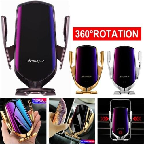 R1 Magic Clip Infrared Automatic Induction Car Phone Holder 10W Wireless Car Charger