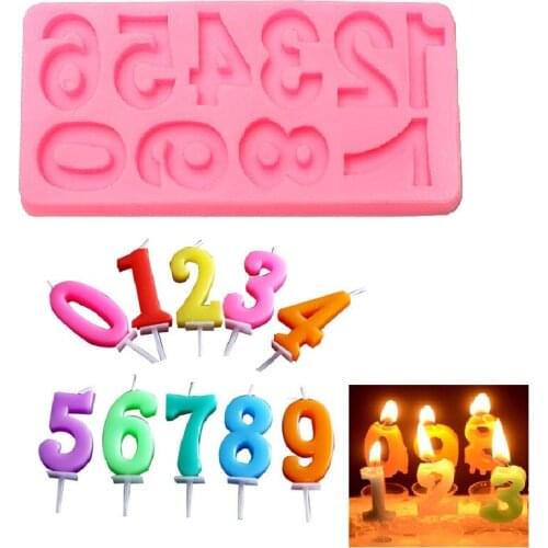 Large Number Silicone Mold Candle Cake Decorating Tools Chocolate Gumpaste Mold