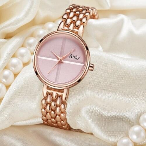 Women Watches Top Brand Luxury Fashion Rose Gold Ladies Watch Dress Quartz Alloy Dial WristWatch Womens Gifts Clock Montre Femme