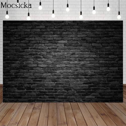 Retro Black Brick Wall Backdrop Vintage Wedding Photography Background Newborn Adult Portrait Photography Backdrops