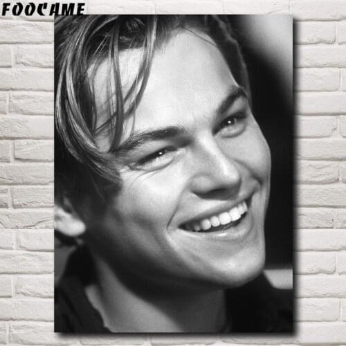 FOOCAME Leonardo DiCaprio Classic Movie Posters and Prints Art Silk Wall Paintings Picture Living Room Modern Home Decoration