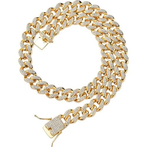 Hot Explosions Miami Cuba Chain Full Of Zircon Mens Hip-Hop Necklace