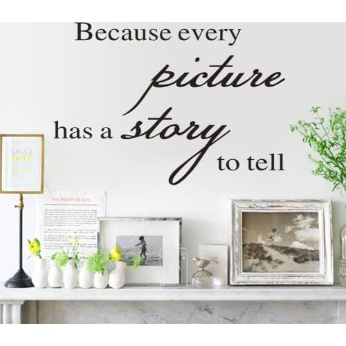 Every Picture has a story to tell vinyl wall stickers home decor photo frame decor living room bedroom poster Environmental PVC