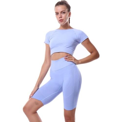 Yoga Sets Women Gym Sports Set Elastic Sports Hight Waist Leggings Sportswear Workout Sets Women