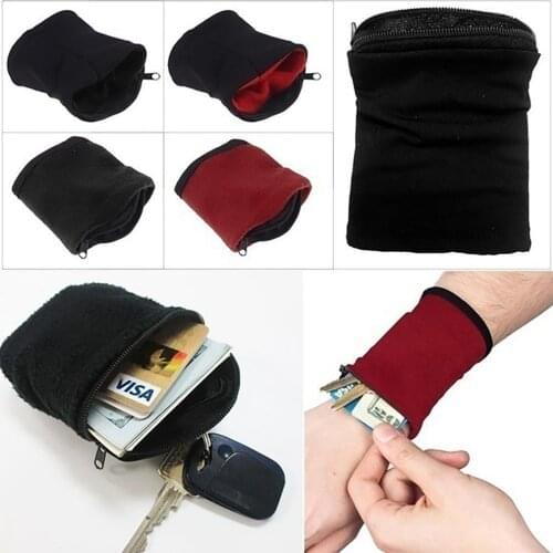 Men Women Wrist Wallet Pouch Band Zipper Running Travel Gym Cycling Safe Coin Purse Change Sport Bag