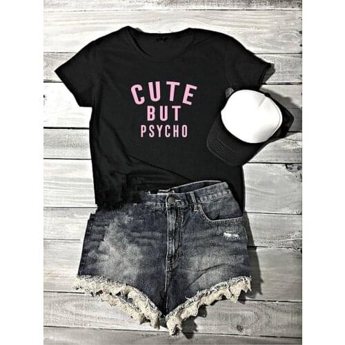 Summer Outfits Baby Top But Psycho Womens T Shirt Funny Tumblr T Shirt Gifts for Women Pop Culture Sarcastic