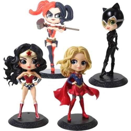 Marvel Avengers Q Posket Harleen Quinzel Loki Ironman Black Widow Thor Odinson Wonder Woman 16Cm Pvc Model Toys