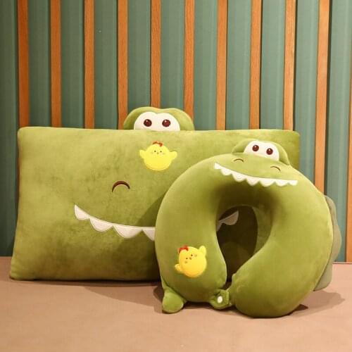 2 Style Soft Dinosaur U-Shaped Plush Sleep Neck Protection Pillow Office Cushion Cute Lovely Travel Pillows For Children/Adults