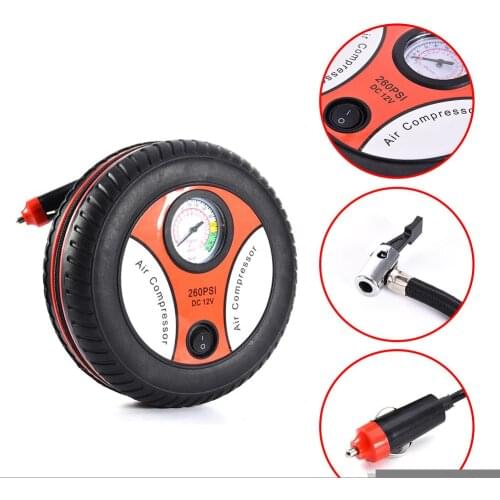 Electric Tire Inflator DC 12 V Portable Car Air Compressor Pump 260 PSI Car Air Compressor For Car Motorcycles Bicycles