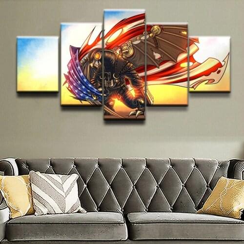 Painting Wall Art Game Poster Canvas Printed Modern 5 Panel Bioshock Infinite Modular Pictures Home Decor For Living Room Draw