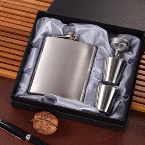 Stainless Steel 7oz Portable Small Hip Flask Portable Travel Metal Bottle Liquor Whiskey Wine Gift