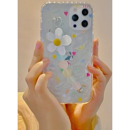 Diamond Clear Flower Phone Case For iphone 12 Pro Max X XS XR 7 8 Plus Floral Protection Shell For Funda iphone 11 Coque Cover