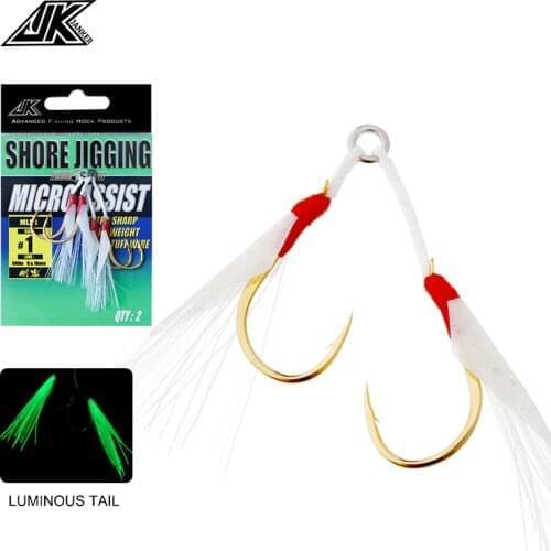 JK stainless Gold Jigging Spoon Fishing Hook With PE Line Saltwater Jig Assist japan lure Fishhook For Sea Fishing things