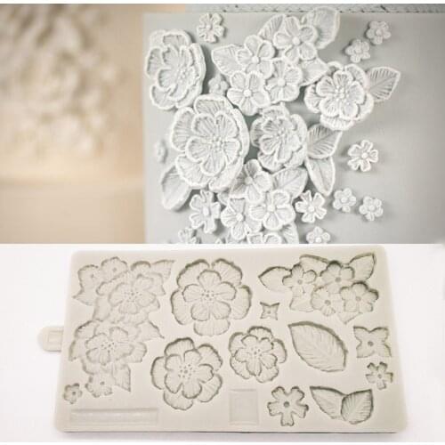 Fondant Cake Silicone Mold Lace Flower Embossed Cake Mold Sugar Lace Mat Cake Decorating Tool Embossing Mat