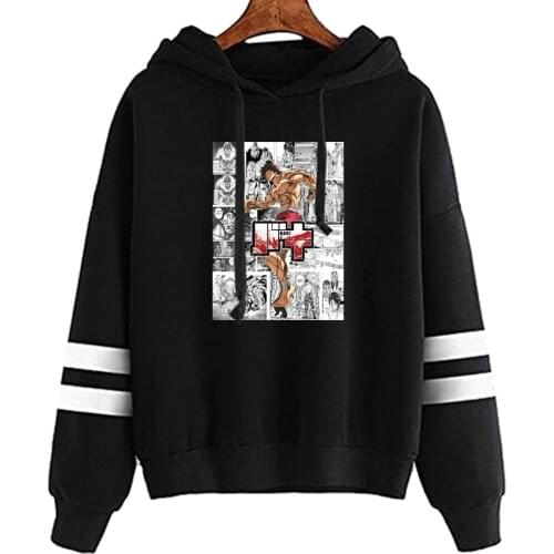 Baki the Grappler Men Women Sportswear Cool Anime Hanma Baki Print Loog Sleeve Hoodie Sweatshirt