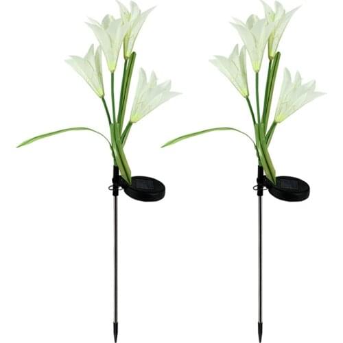 Lights Lantern Beautiful Flower Lamp Lamps Lily Courtyard Decoration ABS Stainless Steel Durable Waterproof Colorful Simulation