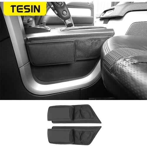 TESIN Stowing Tidying For Ford F150 Raptor Car Gear Shift Storage Bag Organizer Tray Accessories For Ford F150 Raptor 2009-2014