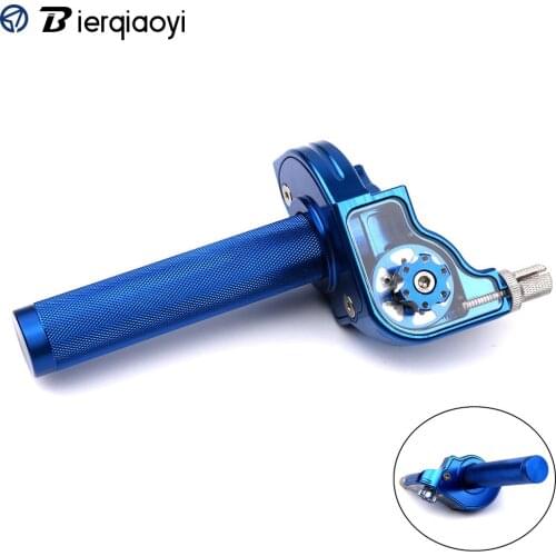 Universal All Motorcycle 7/8" 22mm Throttle Grip Settle & Twist Gas Throttle Handbar 22mm Throttle turn Grip Quick Twister Blue