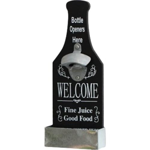 H7JB Vintage Wall Mounted Bottle Opener with Catcher Ideal for Men Beer Lovers