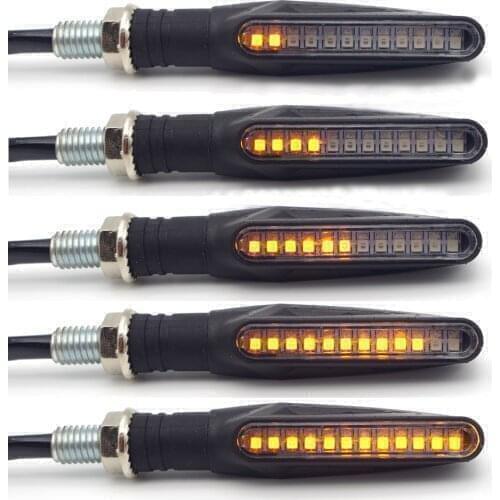 Water Flowing Motorcycle LED Turn Signal Lights Direction Indicators clignotant moto FOR Kawasaki Z300 Z650 Z800 Z900 Z1000