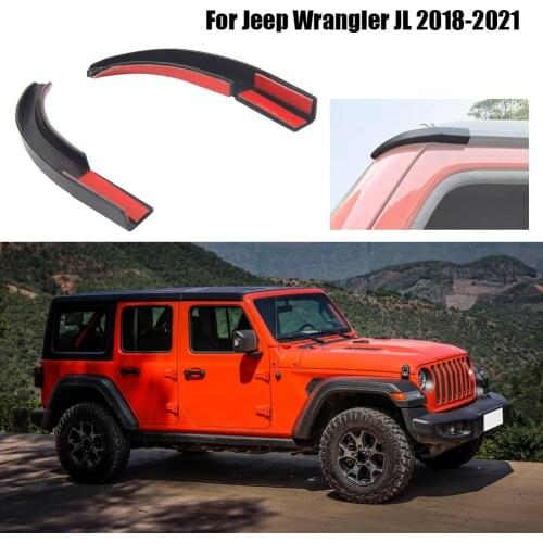 Rain Gutter Diverter For Jeep Wrangler JL 2018-2021 Exterior Accessories 1 pair ABS Extension Diverter Drip Rail Extension Gutte