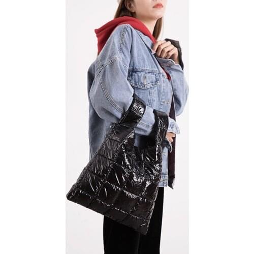 Women Cotton Feather Down Pillow Bag Wrist Knot Geometric Pattern Tote Purse and Handbag