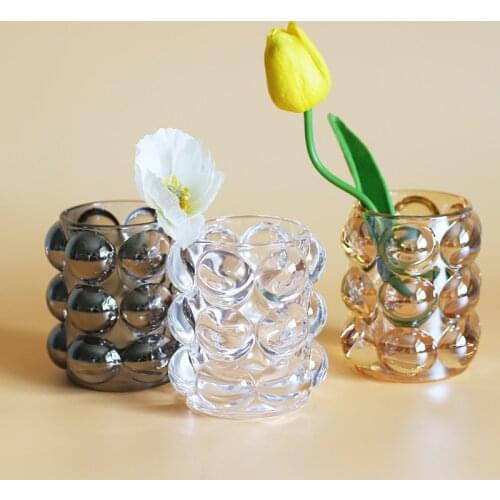 Retro bead point glass pen holder makeup brush desktop storage bucket decorative ornament Plant hydroponics terrarium home decor