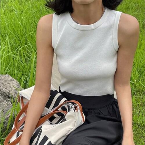 2021 New Summer Fashion Female Vest Slim High Quality Women Waistvest Cotton Casual Elegant Solid Color Ladies Gilet T57