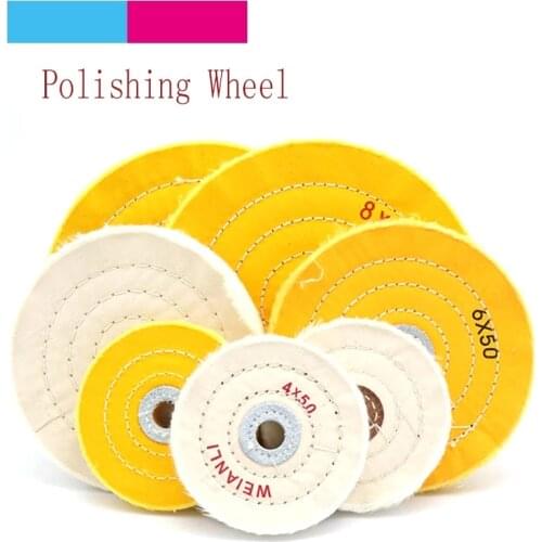 1pcs Cotton Polishing 2 to 8 inch Cloth Buffing Wheels Grinder For Gold Silver Jewelry Metal Wood Polishing Abrasive Tools