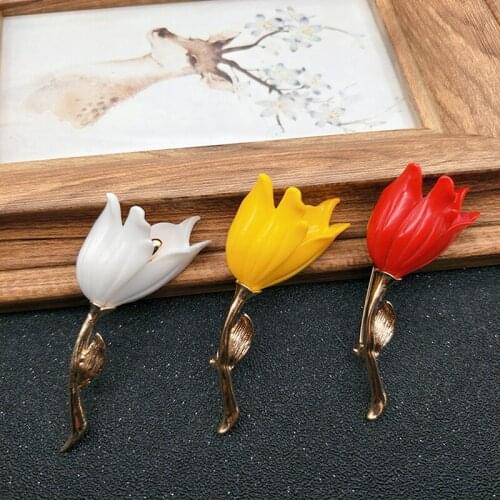1pc Women Garment Jewelry Clothing Accessories Fashion Women Flower Tulip Brooch Pin Lapel Collar Scarf Decor Jewelry