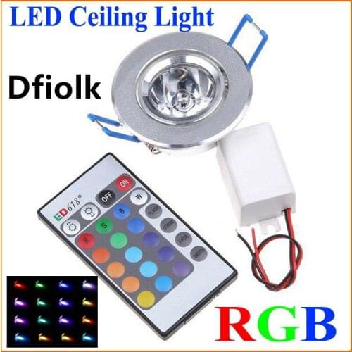 10pcs LED Light Bulbs Lamp 3W RGB 16 Colors Spot Light AC85-265V + IR Remote Control RGB LED Ceiling Downlight