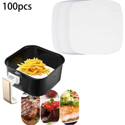 100 Pcs Air Fryer Liner Baking Paper Parchment BBQ Oven Steamer Paper Liner Non-Stick Steaming Basket Mat Baking BBQ Tool