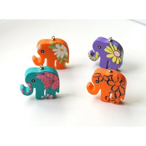 28*30mm 20pcs Colorful Animal Elephant Resin Charms Ornament Accessories Girls DIY Jewelry Findings Necklace Bracelet Pendants