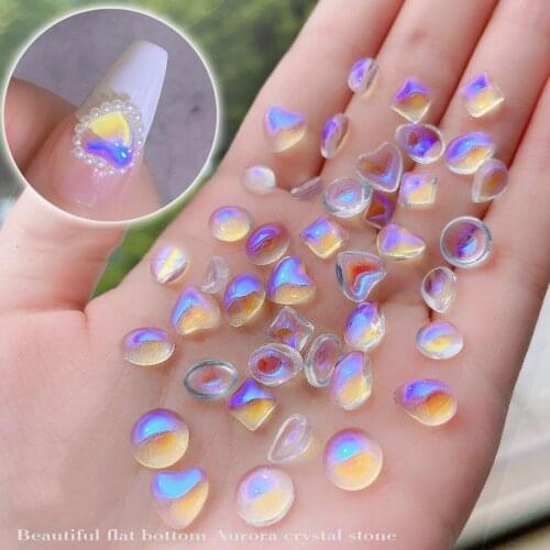 20pcs Transparent Aurora Crystal Jewelry DIY Nail Art Tool Manicure Accessories Nail Art Diamond 3D Nail Art Decoration