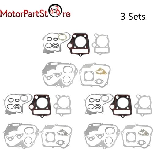 3 Sets Complete Engine Head Cylinder Gasket 110cc 125cc For Honda C70 CL70 CRF70F CT70 S65 SL70 XL70 XR70R Dirt Bike Taotao ATV
