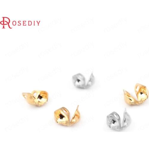 33225)20PCS Fit 1.5-2MM Ball Chain 24K Champagne Gold Color Brass Ball Beads Chain Cover Clasps Jewelry Findings Accessories