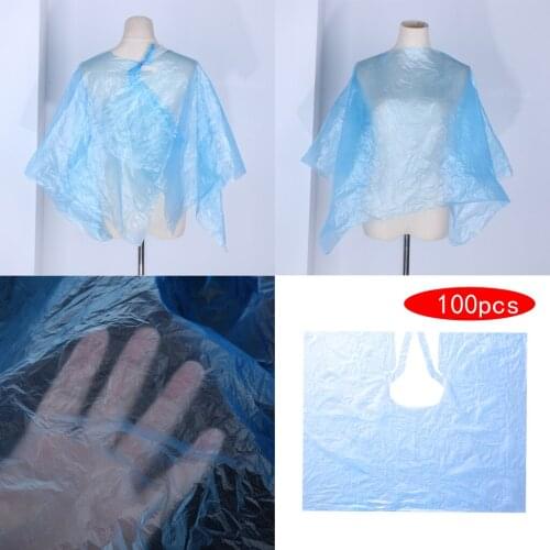 50/100pcs Waterproof Disposable Hairdressing Capes PE Hair Cutting Gown Barber Hairdresser Cape Hairdressing Cloth Apron