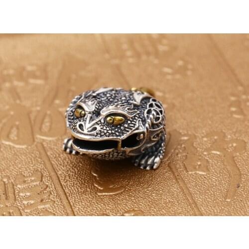 925 STERLING SILVER wealth golden toad men women Jewelry Pendant charm A5109