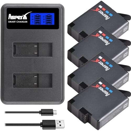 AHDBT-501/601 Batteries for Gopro Hero7 Hero 6 Hero 5 Camera Battery Pack+ LCD USB Dual Charger for GoPro Hero7 6 Action Camera
