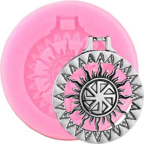 Amulet Sun Necklace Pendant Silicone Mold Keychain Epoxy Resin Mould DIY Jewelry Making Key Ring Polymer Clay Moulds