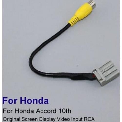 JanDeNing Car Rear View Camera RCA Adapter Wire For 2018 Honda Accord Inspire Upgrade Screen Display Video Input