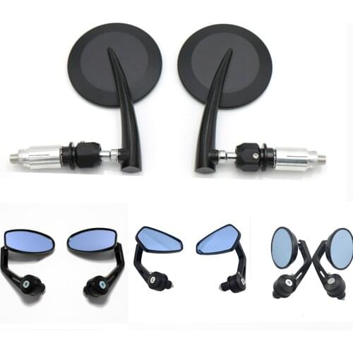 Evomosa Motorcycle 7/8 inch Handlebar End Mirrors Side Mirror Accessoires Cafe Racer Bobber Chopper Cruiser Black Side Mirrors