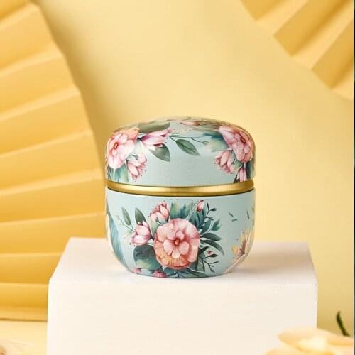 Tea tea set tin cans flower tea tins wedding candy sealed food packaging tins candle tins jewelry tins small round mini tins