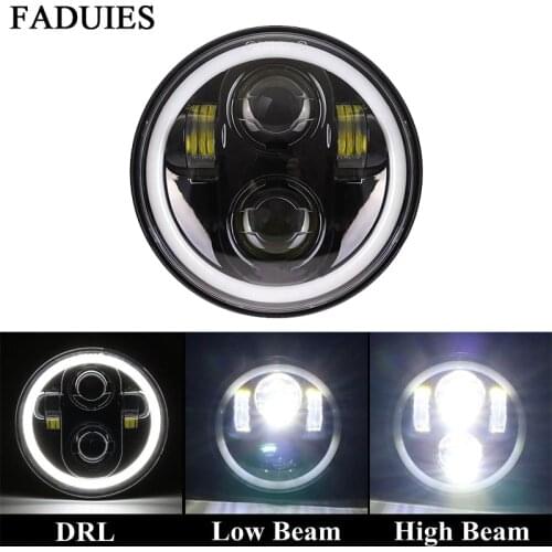 FADUIES 5.75 Motorcycle headlight Led Headlights Fit 5.75" H4 Headlamp With Angel Eye For Harley Bike Sportsters XL XG XR VRSCD